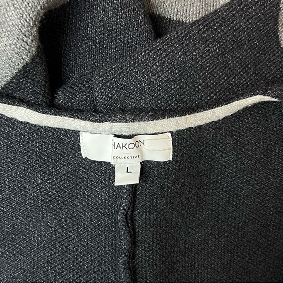 THAKOON Stripe Wool Blend Draped Knit Colorblock Cardigan Sweater Blanket Coat L - Picture 7 of 10